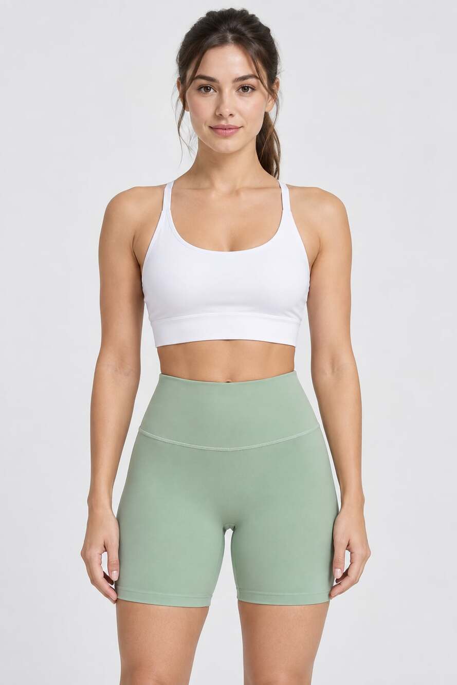 CSB High Waist Scrunch Booty Workout Shorts Green Size XS